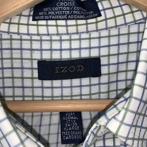 IZod Button Down Shirt in very good condition. Size 17.5 34/35. - Picture 6 of 12